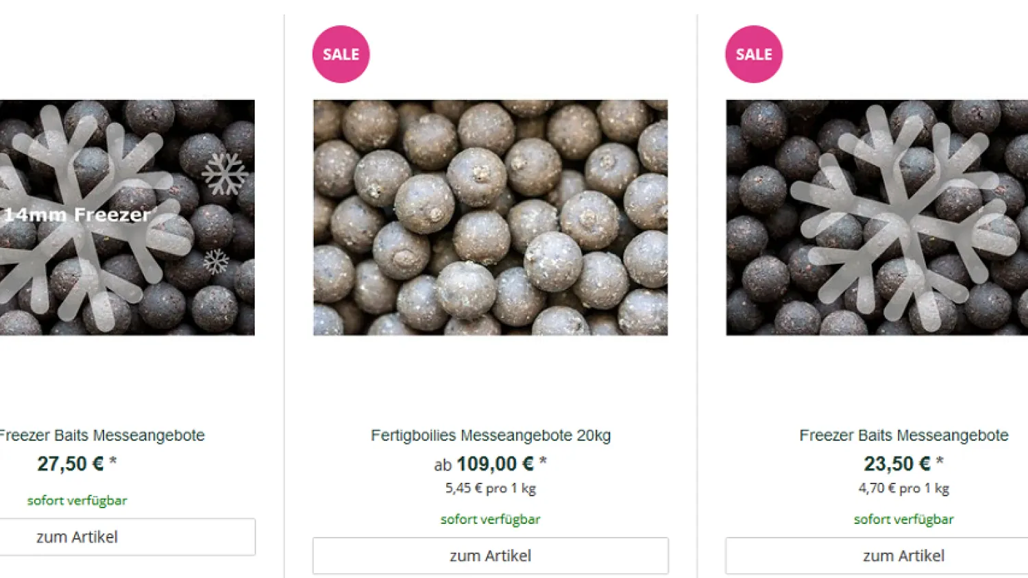 Messeangebot Boilies bei Successful Baits.