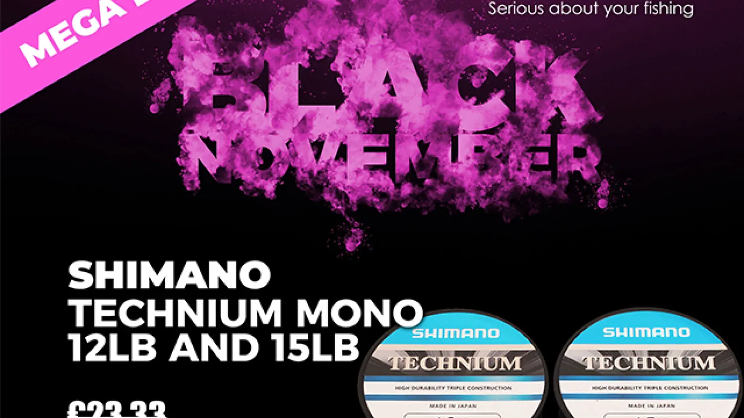 Shimano Technium Mono im Black November Angebot bei Angling Direct.