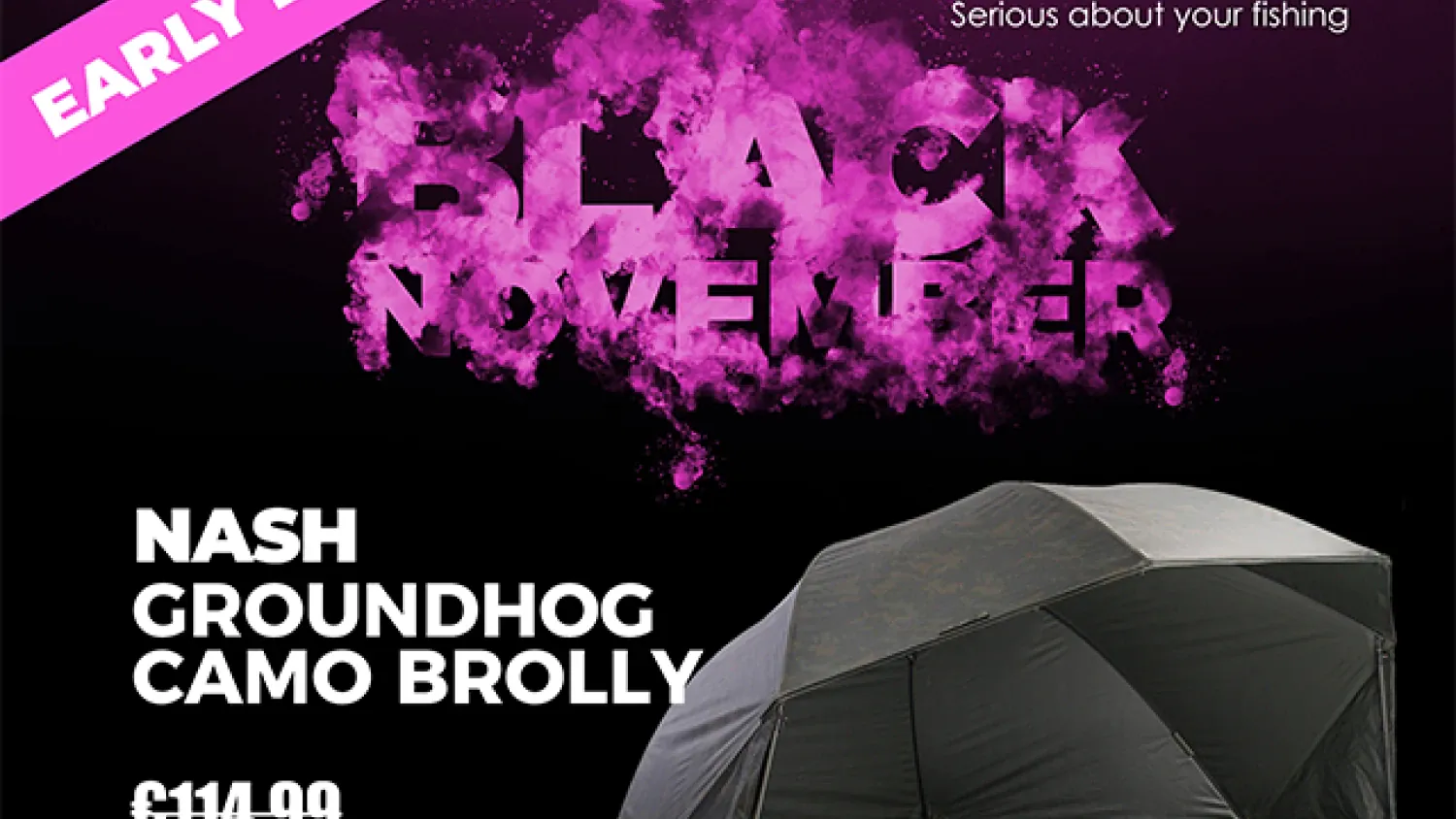 Im aktuellen Early Bird Angebot bei Angling Direct: Der Nash Groundhog Brolly.