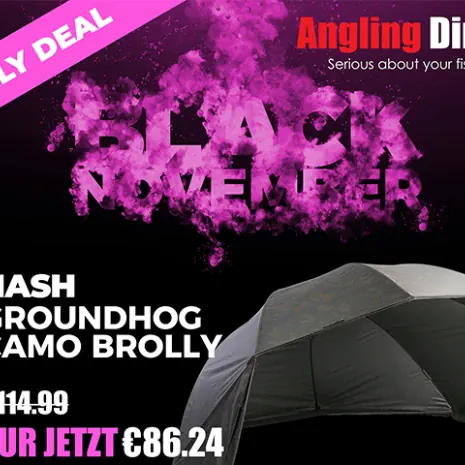 Im aktuellen Early Bird Angebot bei Angling Direct: Der Nash Groundhog Brolly.