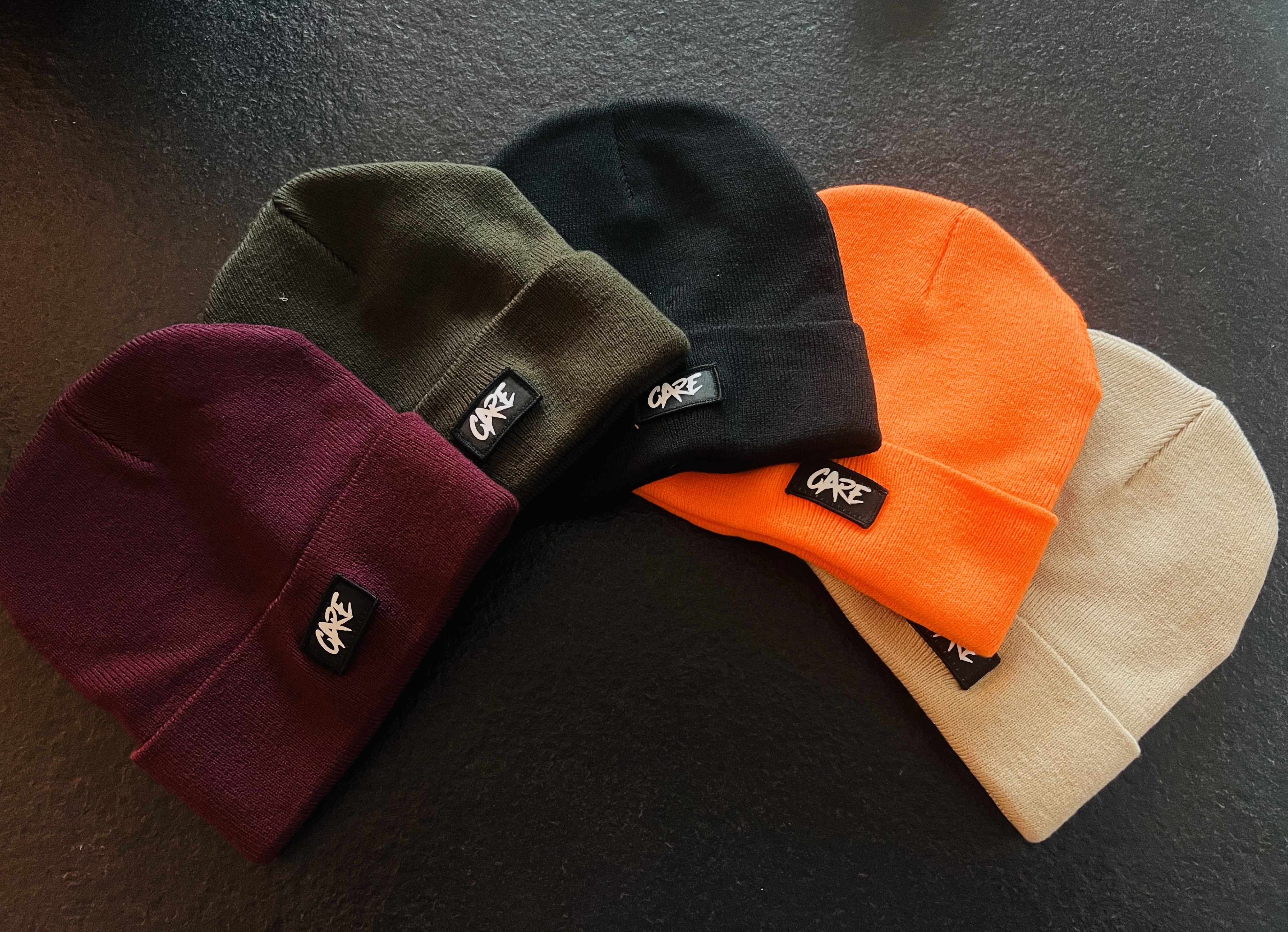 CARE Fishing Beanies. CARE Fishing Beanies.