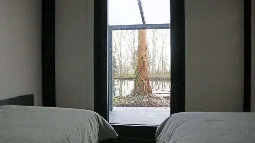 Der Blick aus dem Schlafzimmer am Carp Lake Rosmalen.