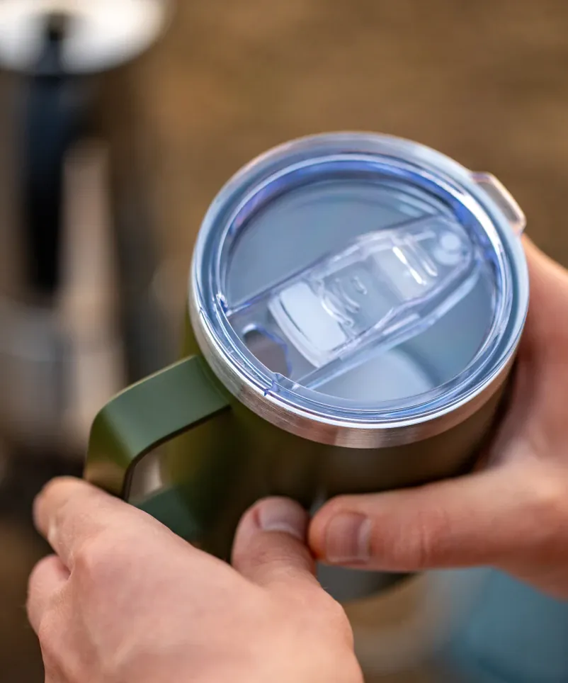 Carpline24 Premium-Thermobecher von oben.